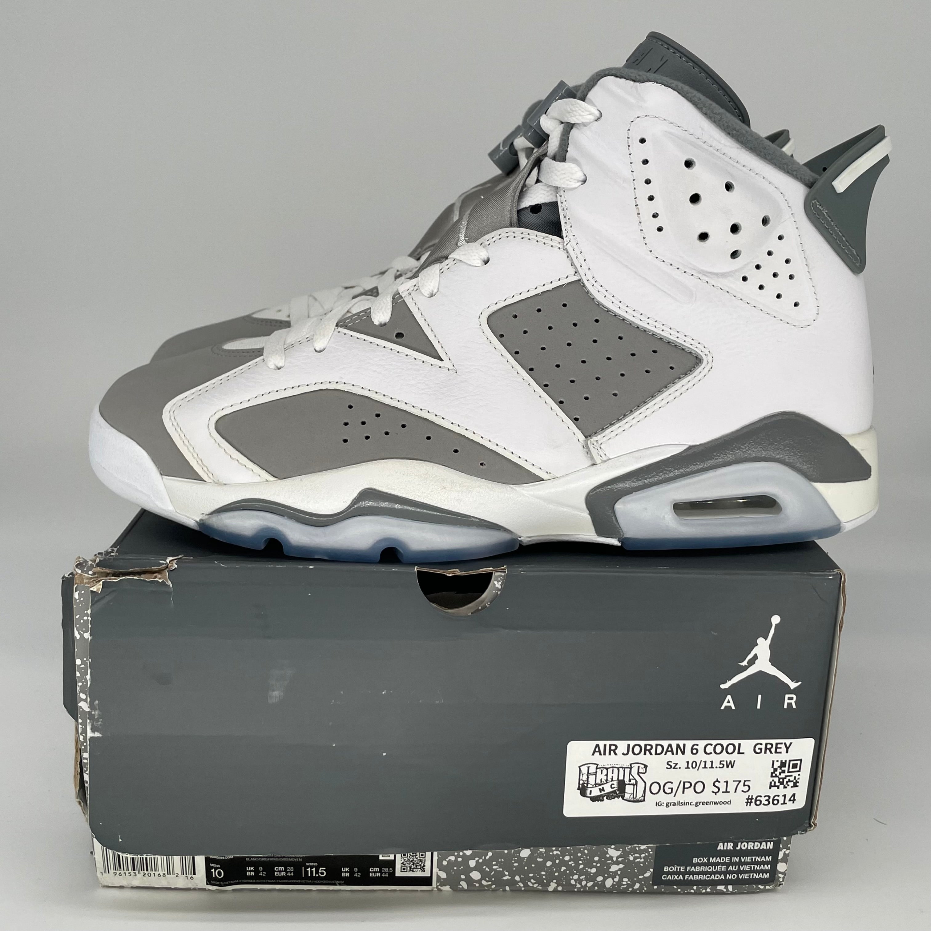 AIR JORDAN 6 COOL GREY SIZE 10 CT8529-100