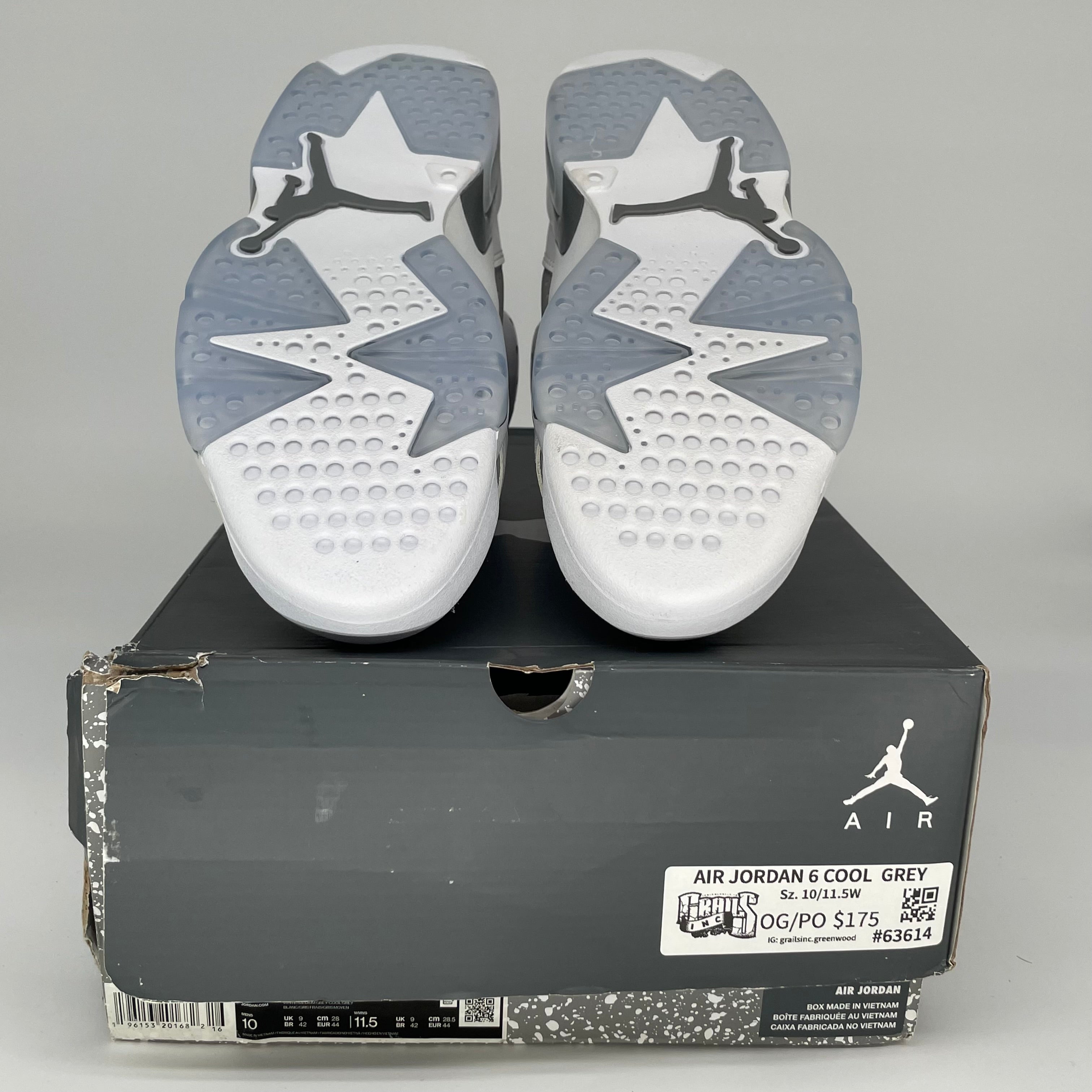 AIR JORDAN 6 COOL GREY SIZE 10 CT8529-100