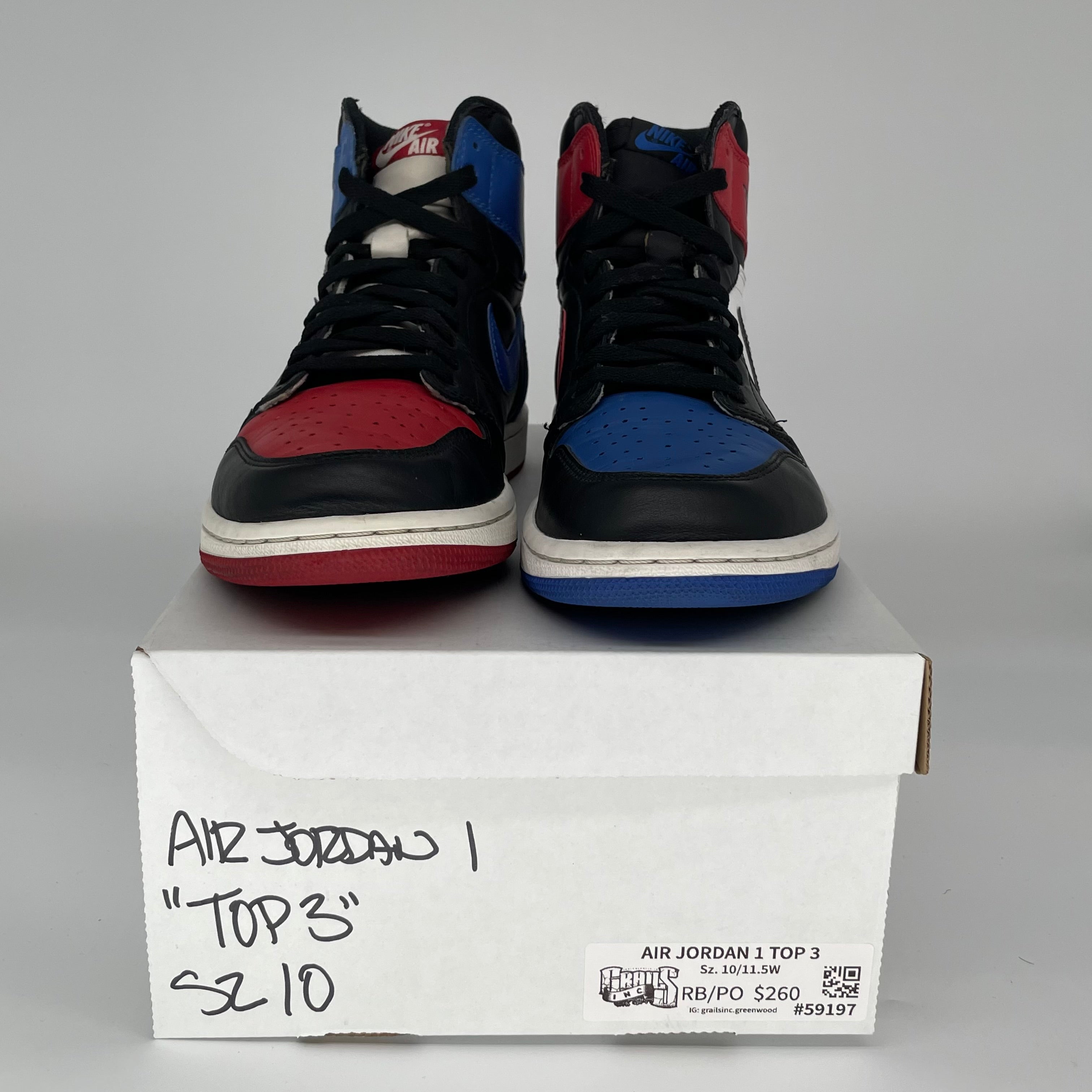 AIR JORDAN 1 TOP 3 SIZE 10 555088-026