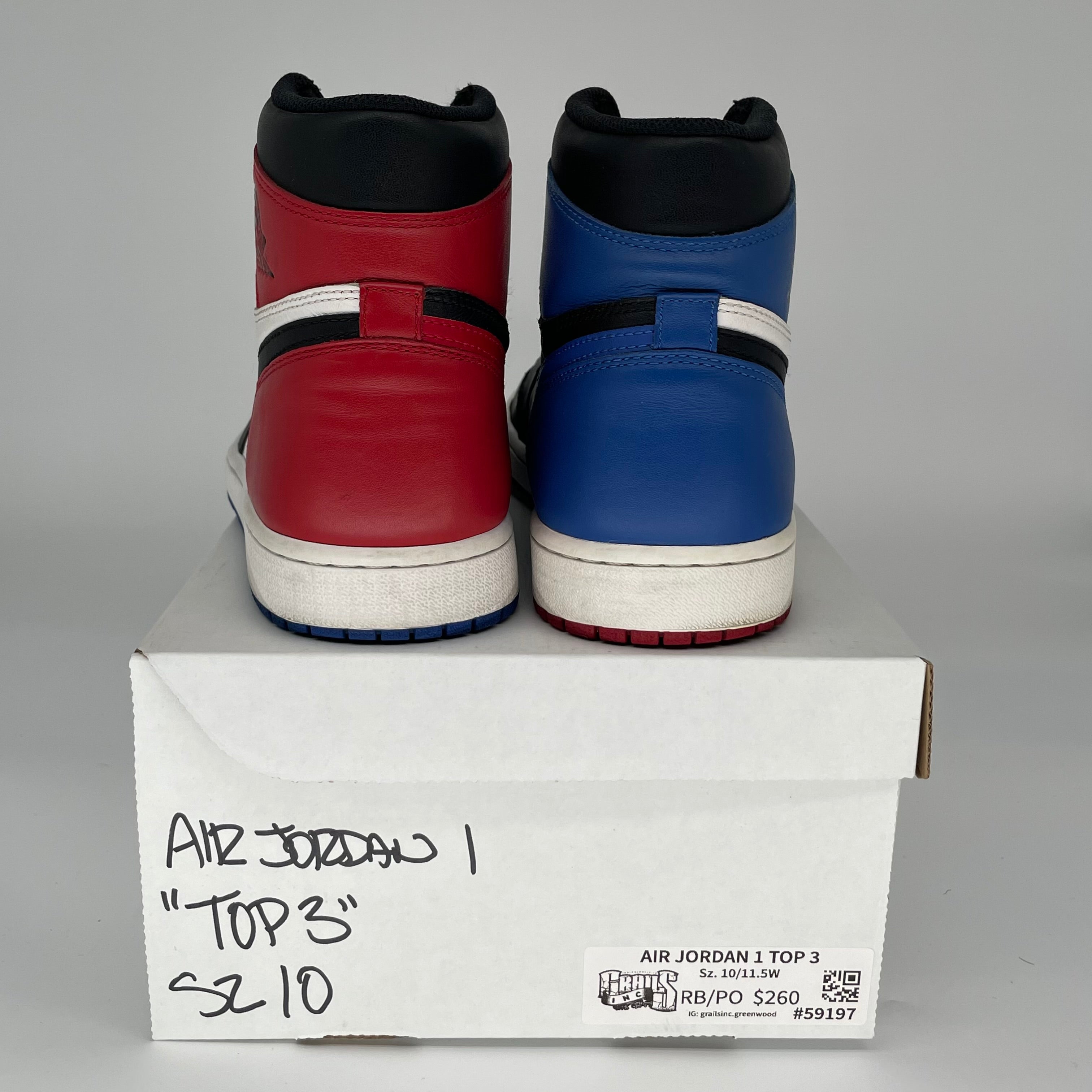 AIR JORDAN 1 TOP 3 SIZE 10 555088-026