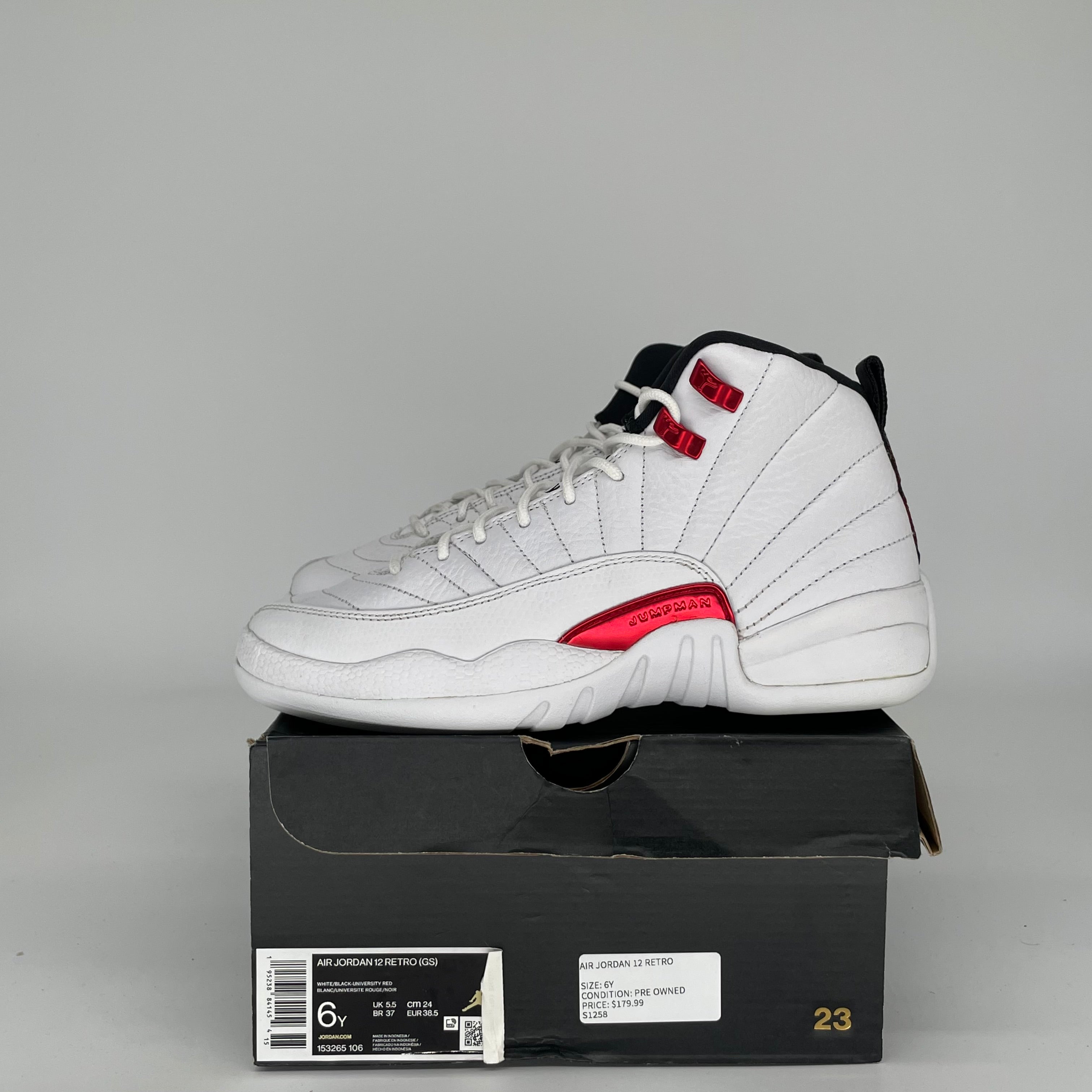 AIR JORDAN 12 TWIST SIZE 6Y 153265-106