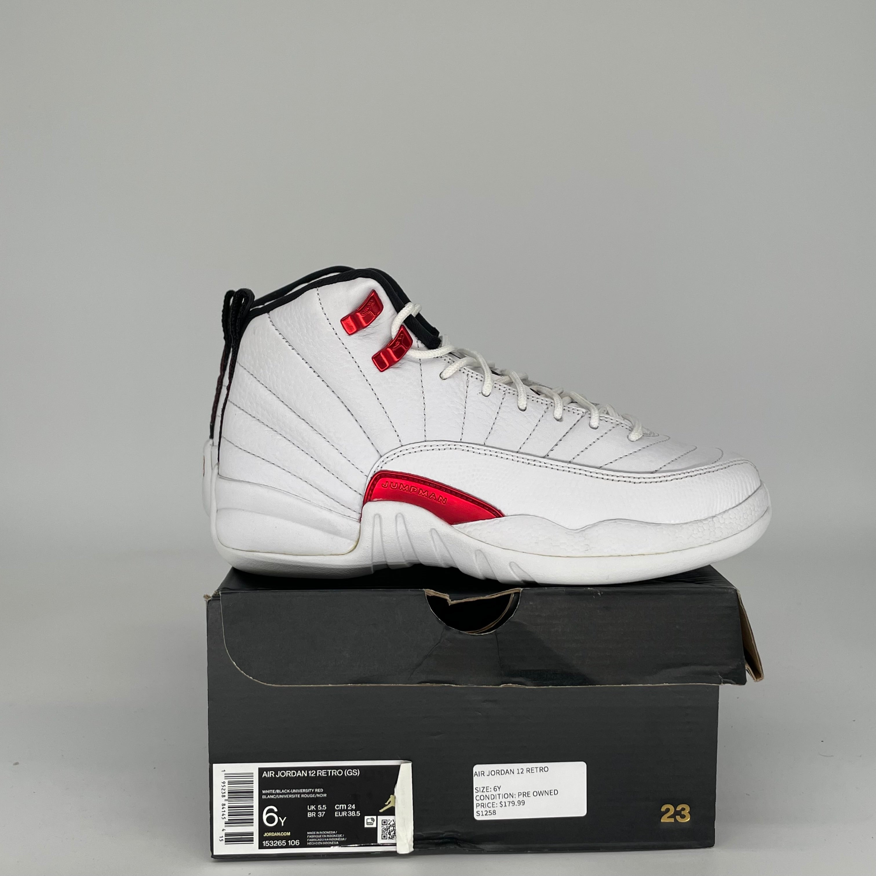 AIR JORDAN 12 TWIST SIZE 6Y 153265-106