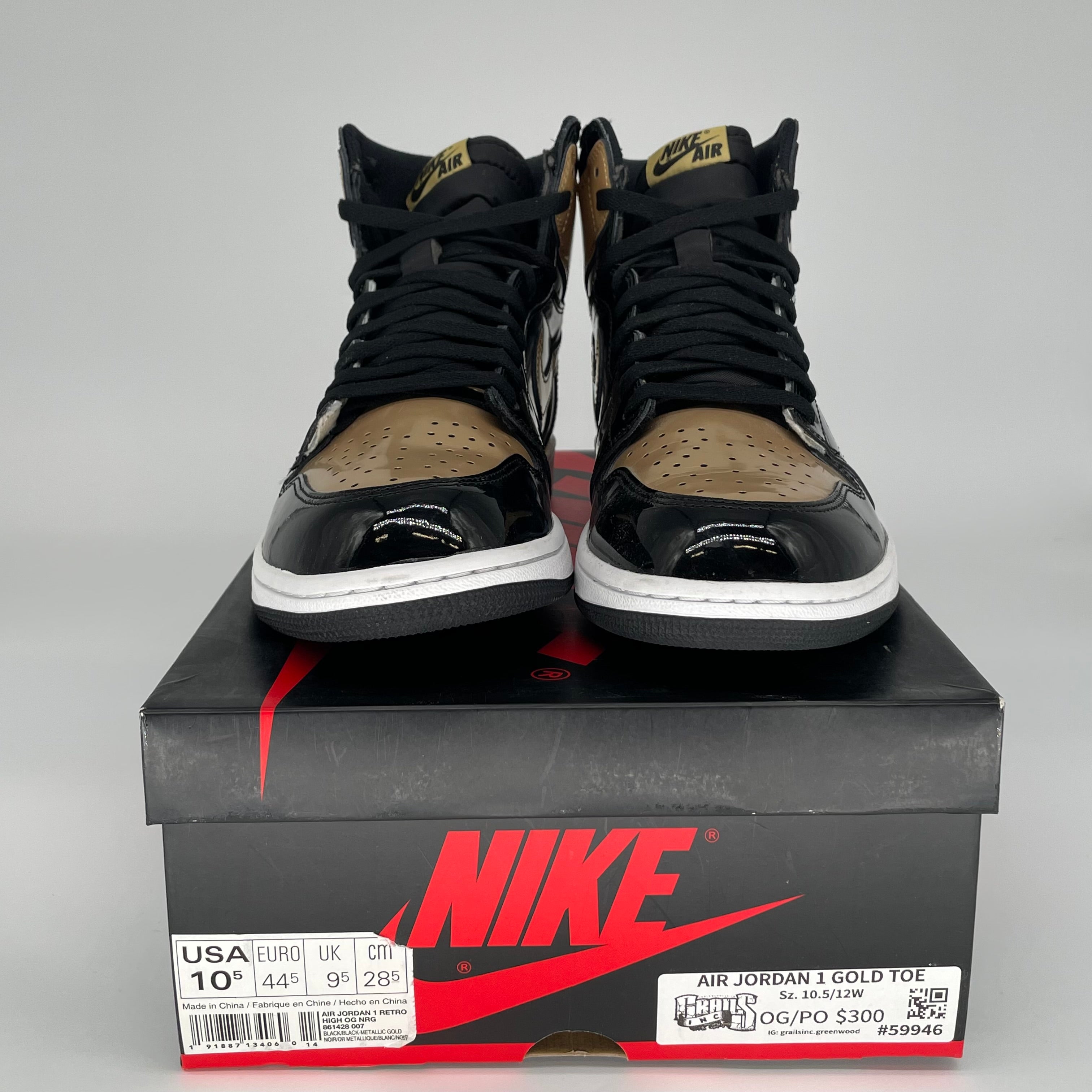 AIR JORDAN 1 GOLD TOE SIZE 10.5 861428-007