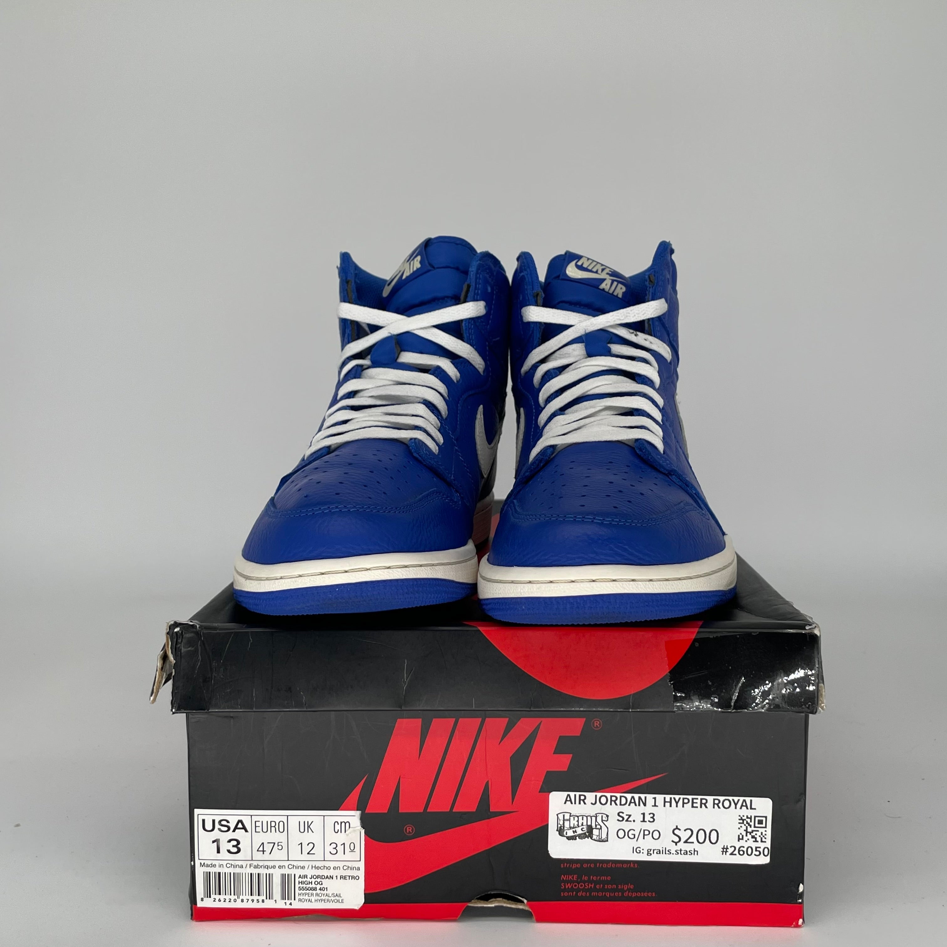 AIR JORDAN 1 HYPER ROYAL SIZE 13 555088-401