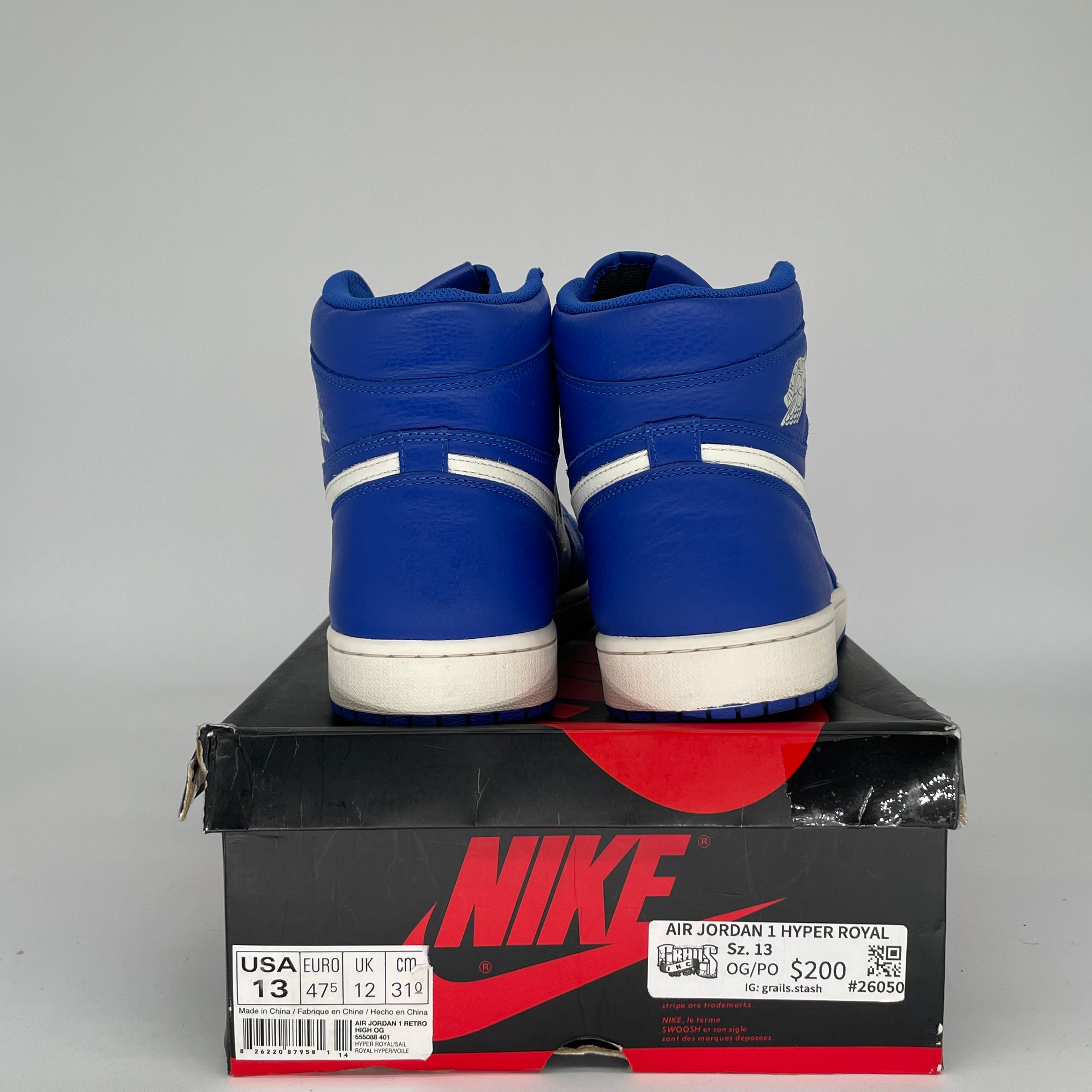 AIR JORDAN 1 HYPER ROYAL SIZE 13 555088-401