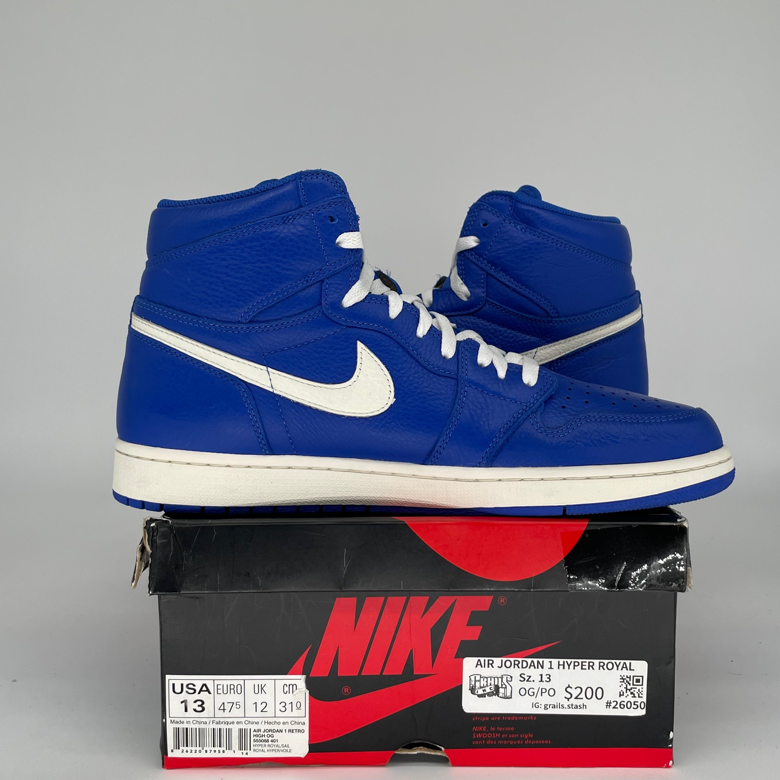 AIR JORDAN 1 HYPER ROYAL SIZE 13 555088-401