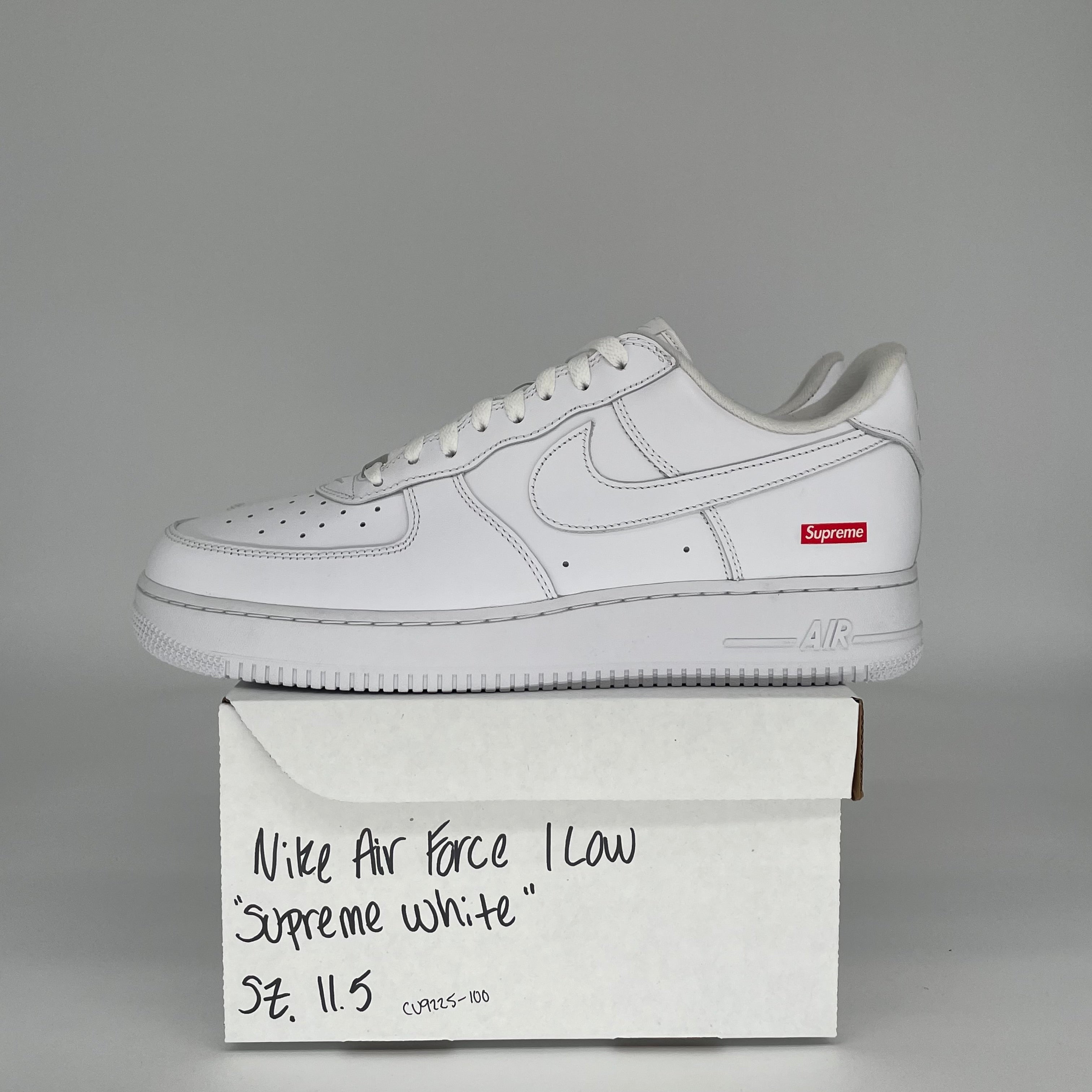 NIKE AIR FORCE 1 LOW SUPREME WHITE SIZE 11.5 CU9225-100