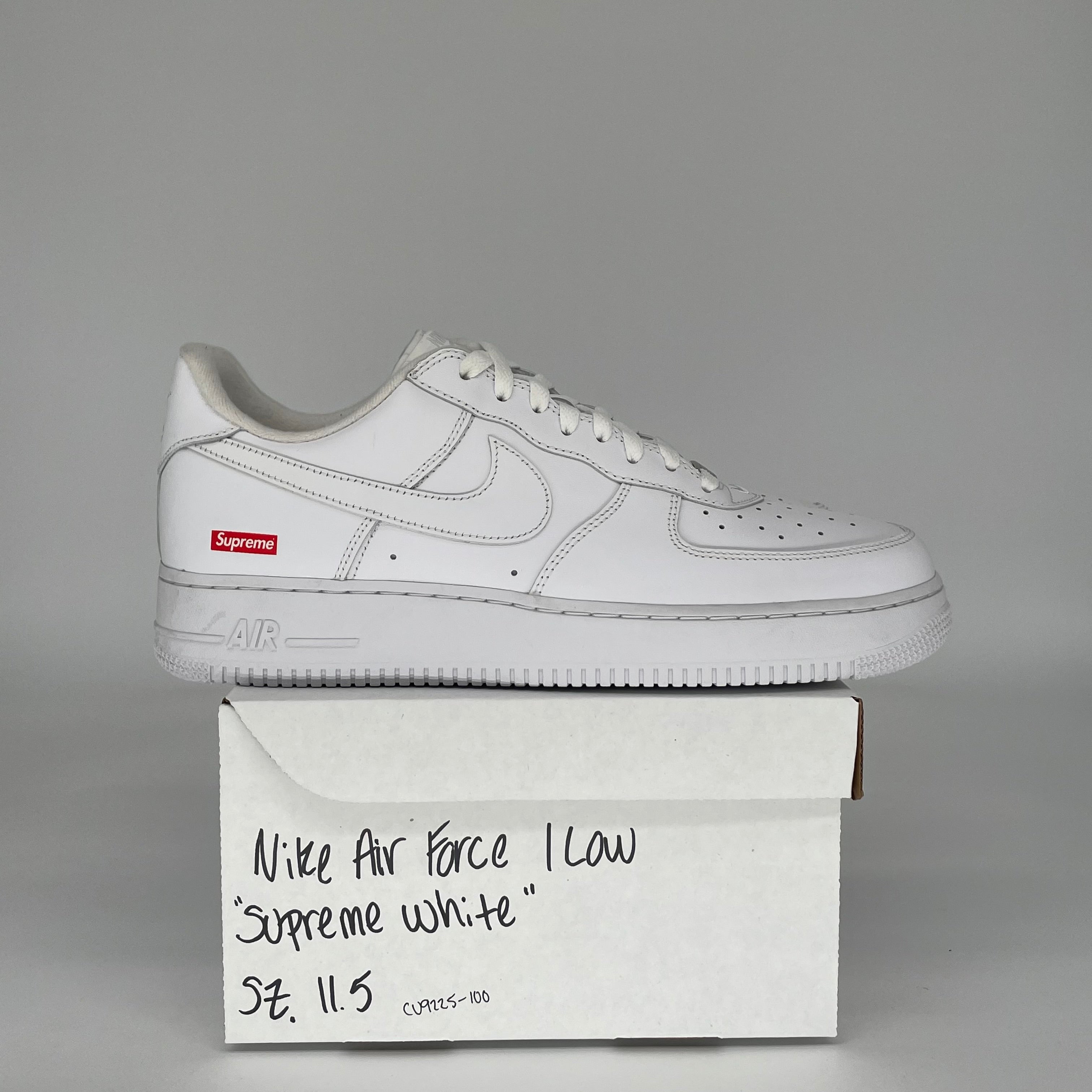 NIKE AIR FORCE 1 LOW SUPREME WHITE SIZE 11.5 CU9225-100