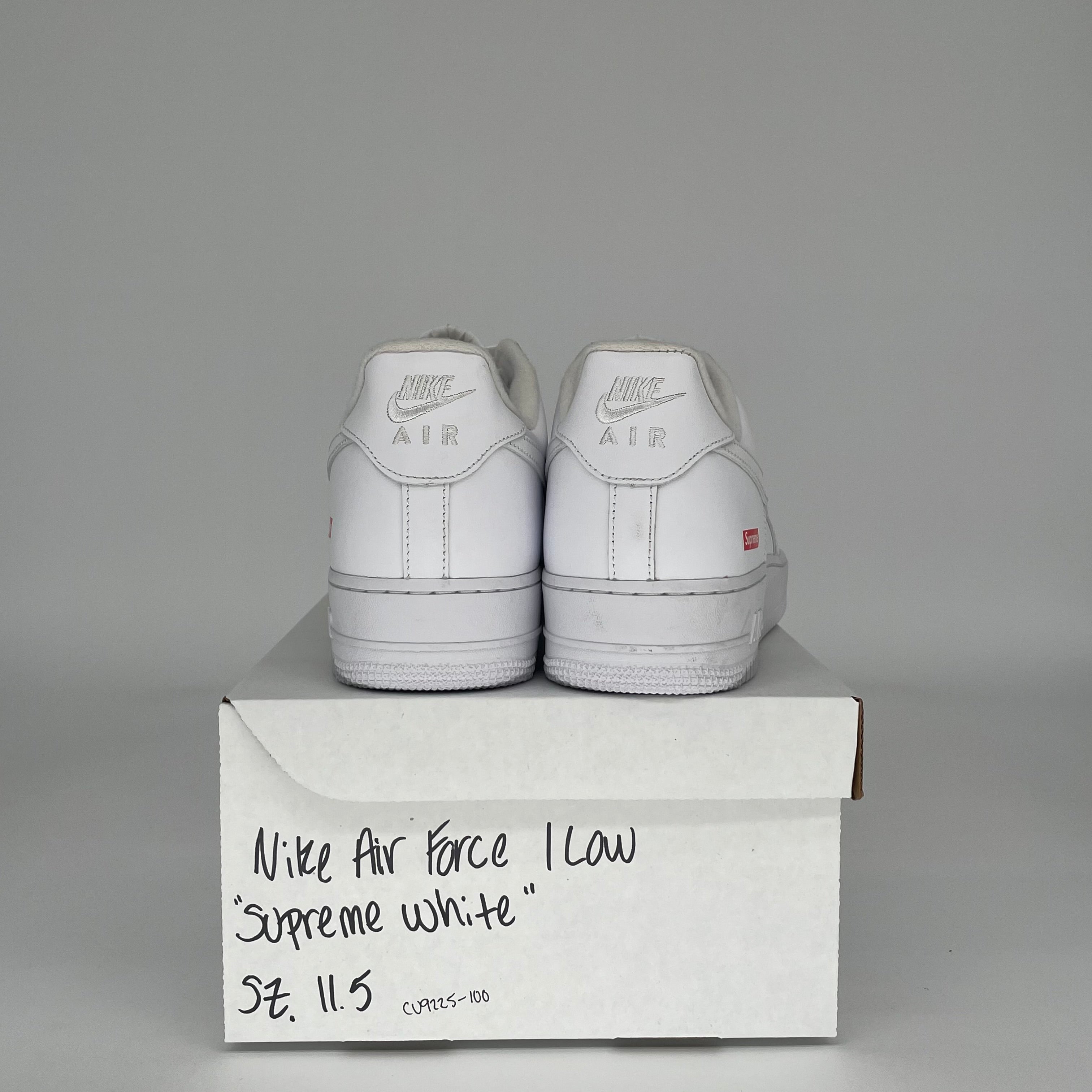 NIKE AIR FORCE 1 LOW SUPREME WHITE SIZE 11.5 CU9225-100