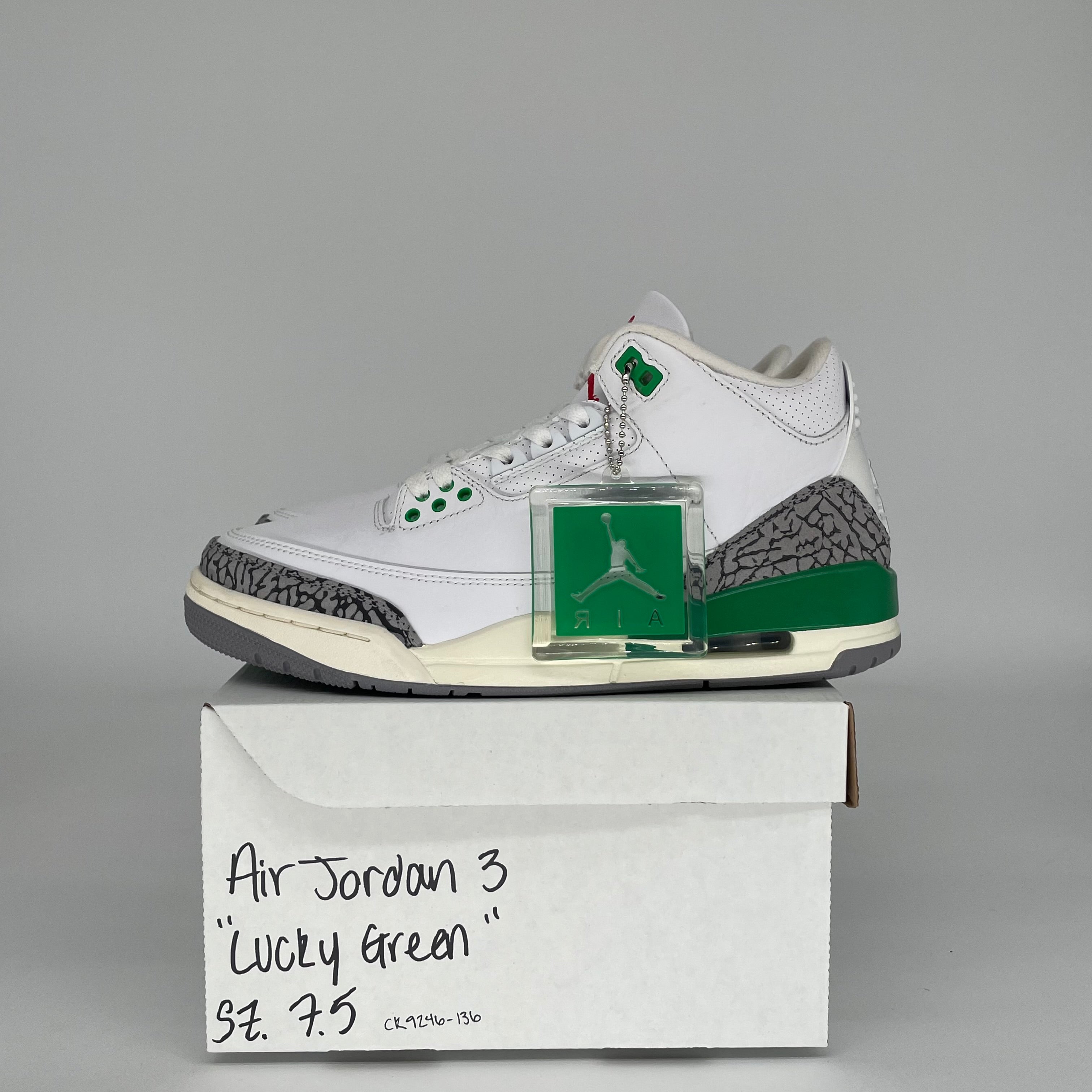 AIR JORDAN 3 LUCKY GREEN W SIZE 7.5/9W CK9246-136