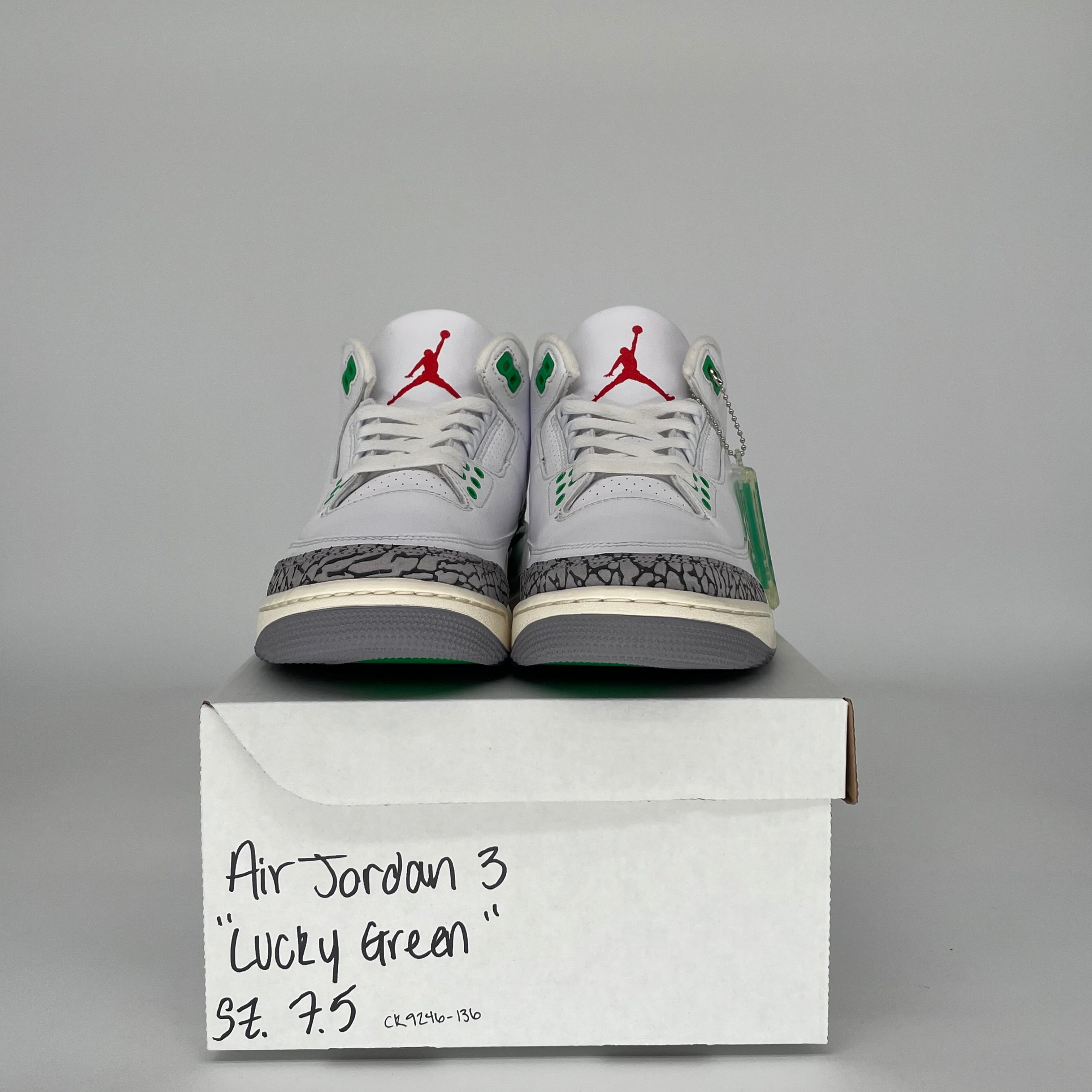 AIR JORDAN 3 LUCKY GREEN W SIZE 7.5/9W CK9246-136