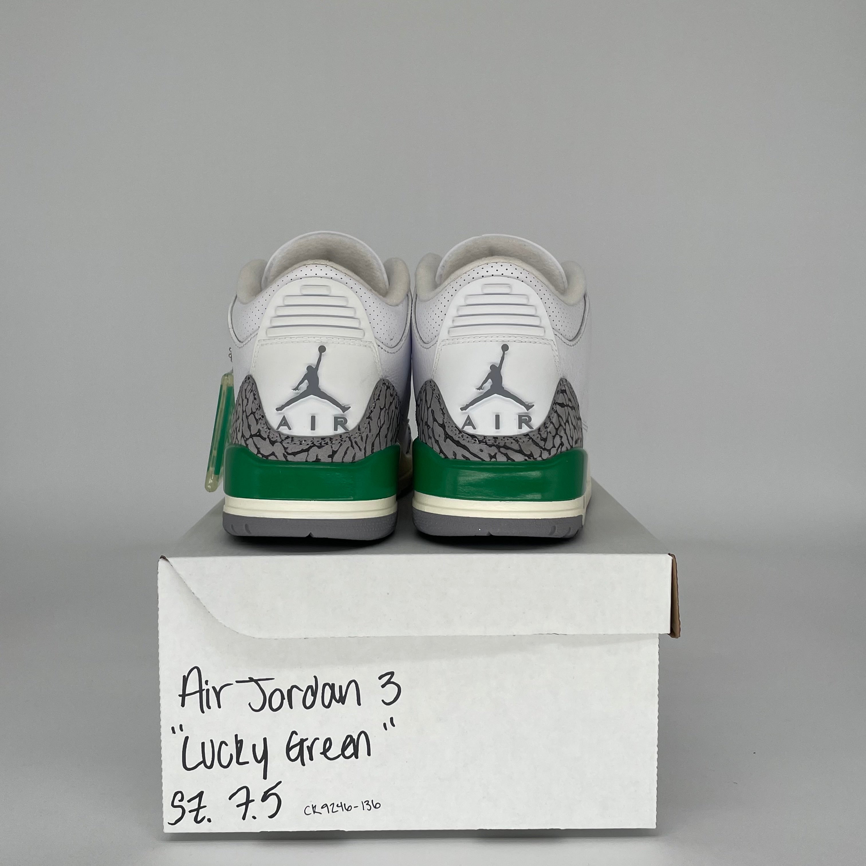 AIR JORDAN 3 LUCKY GREEN W SIZE 7.5/9W CK9246-136