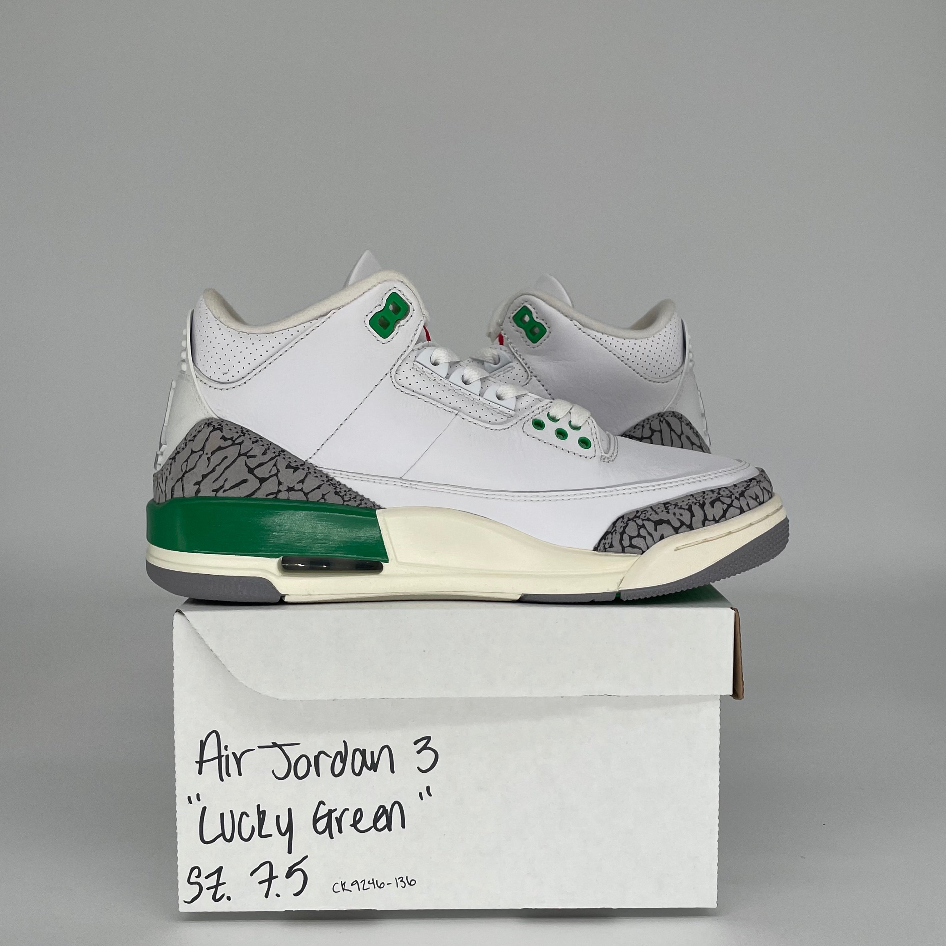 AIR JORDAN 3 LUCKY GREEN W SIZE 7.5/9W CK9246-136