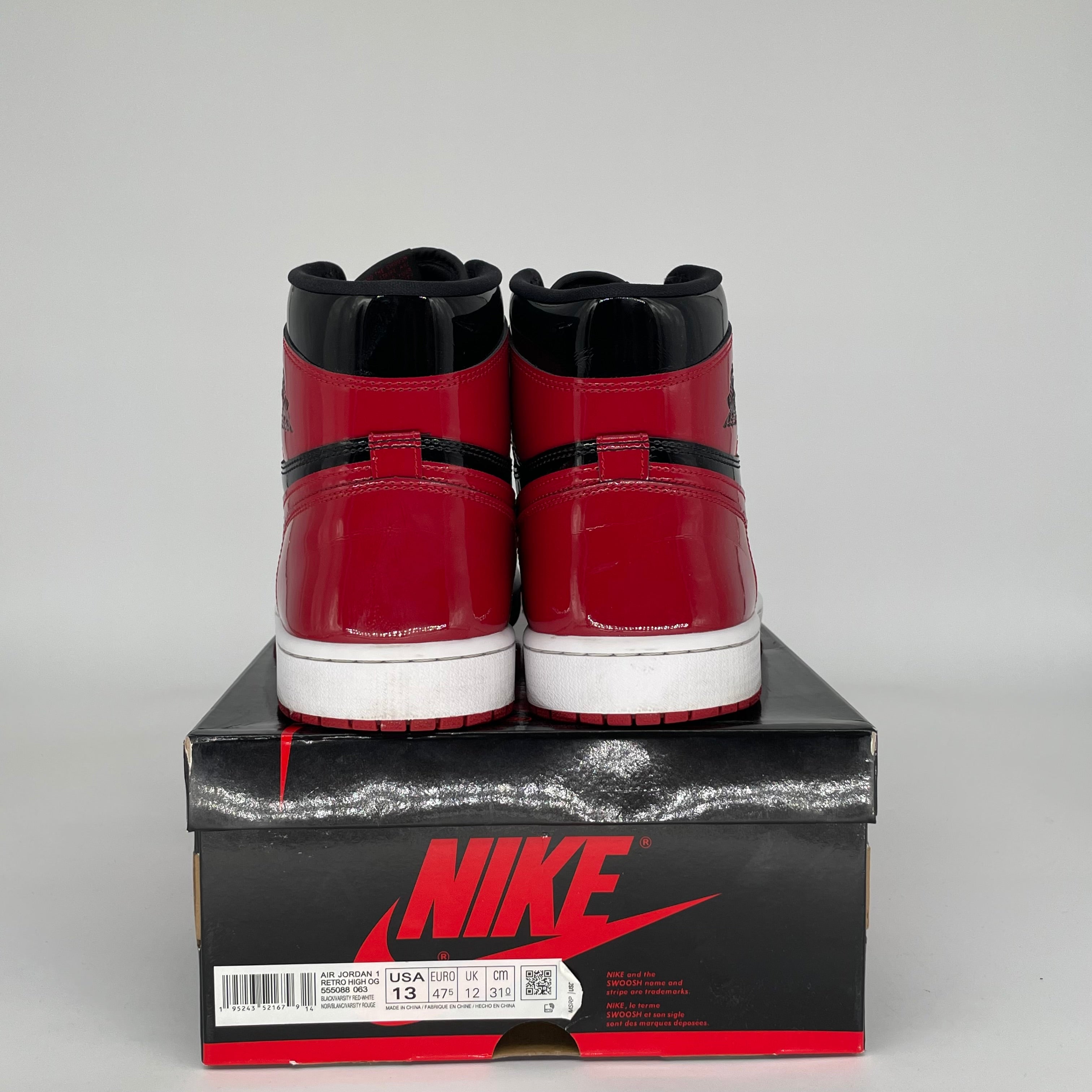 AIR JORDAN 1 PATENT BRED SIZE 13 555088-063