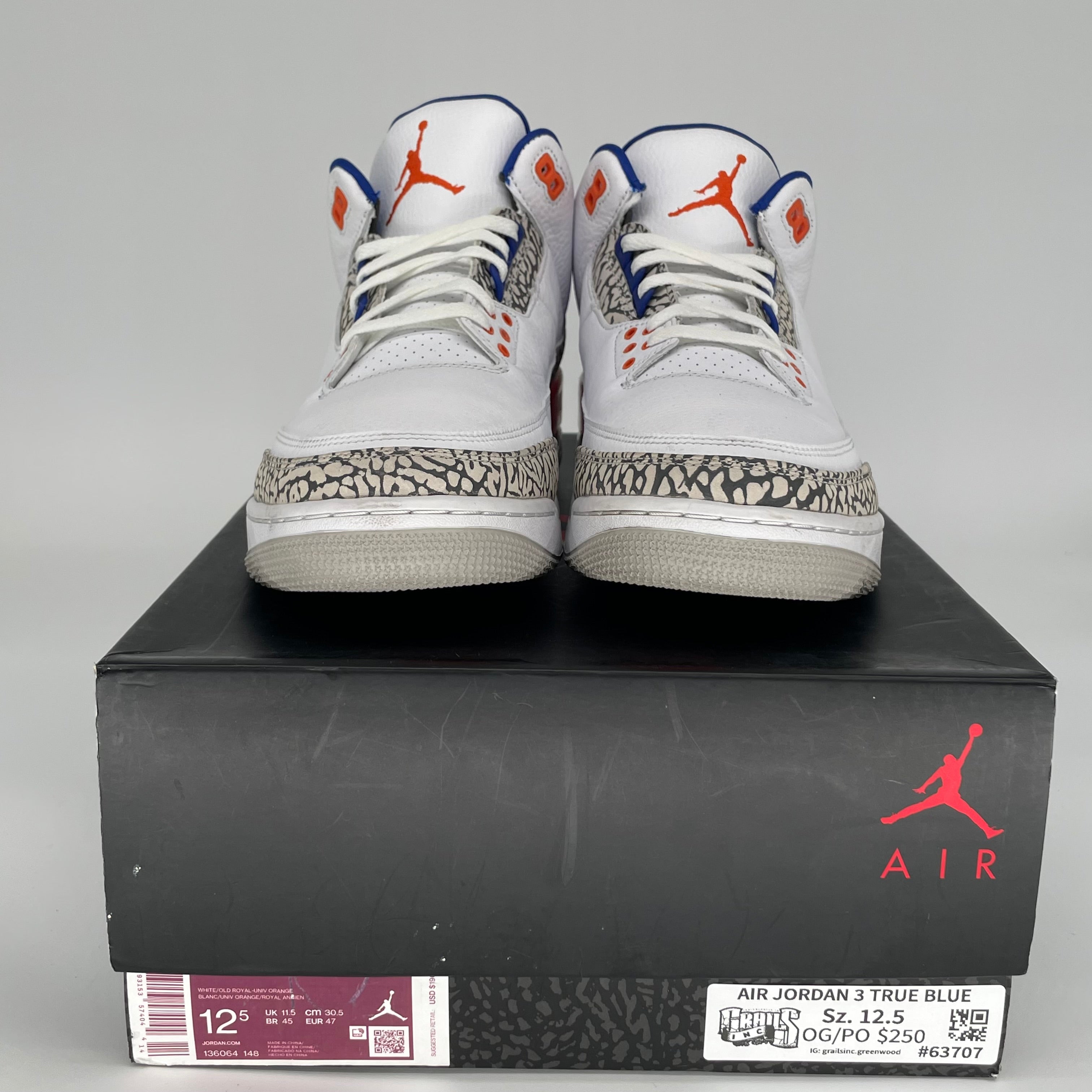 AIR JORDAN 3 KNICKS SIZE 12.5 136064-148