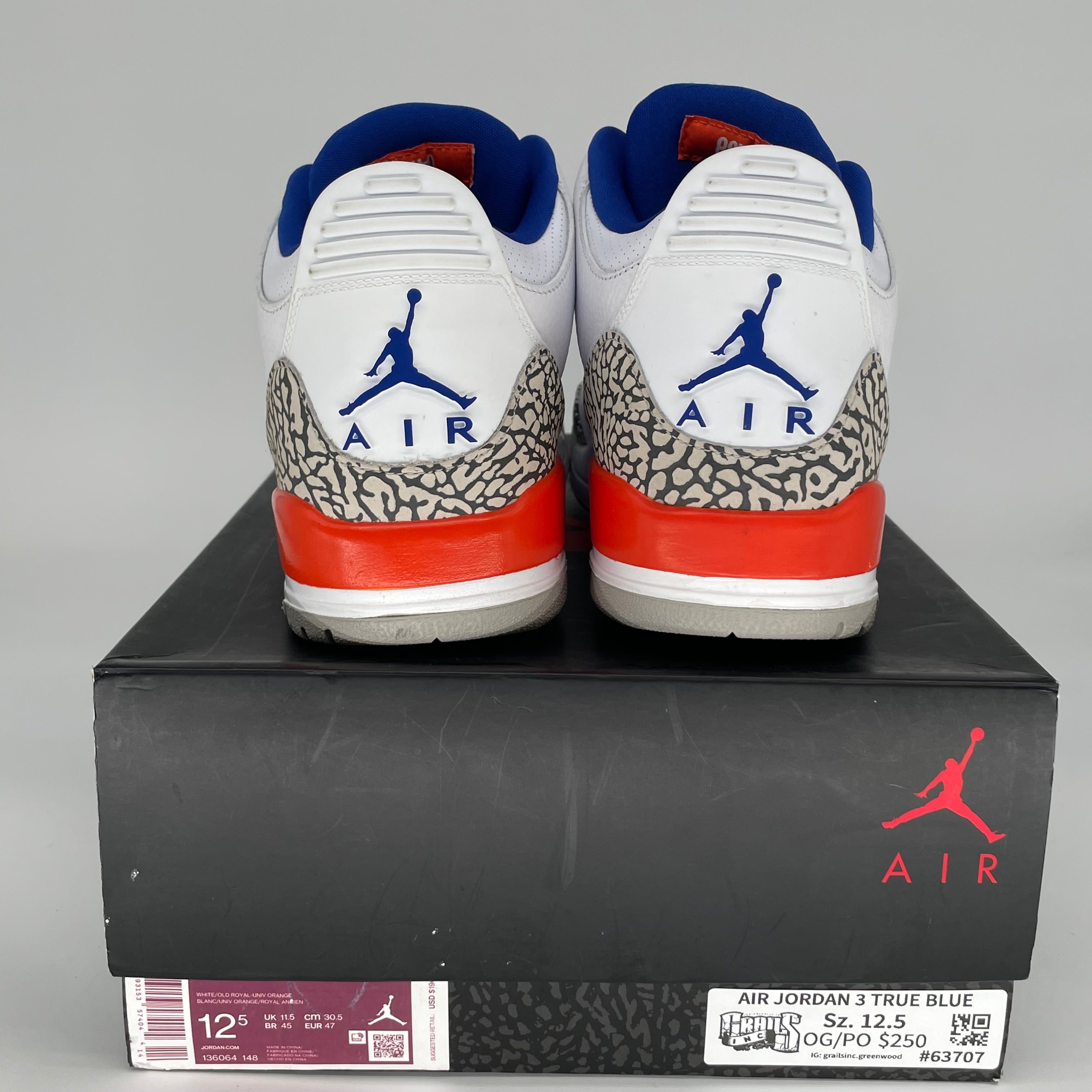 AIR JORDAN 3 KNICKS SIZE 12.5 136064-148