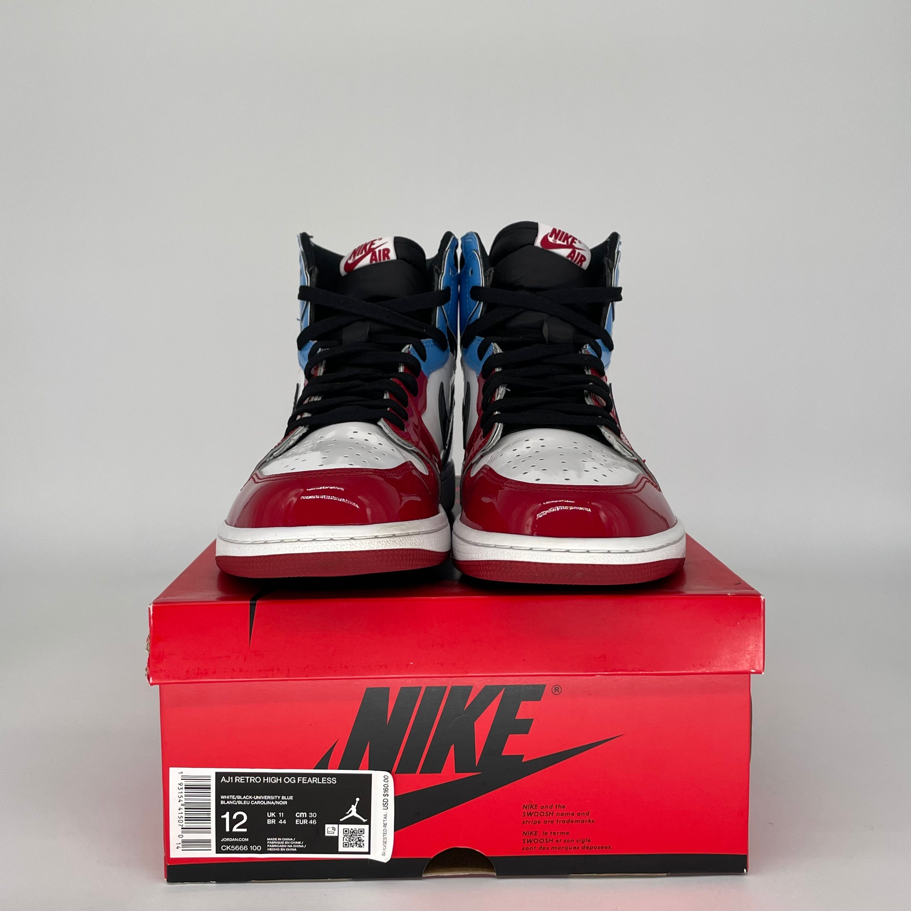 AIR JORDAN 1 FEARLESS UNC CHICAGO SIZE 12 CK5666-100