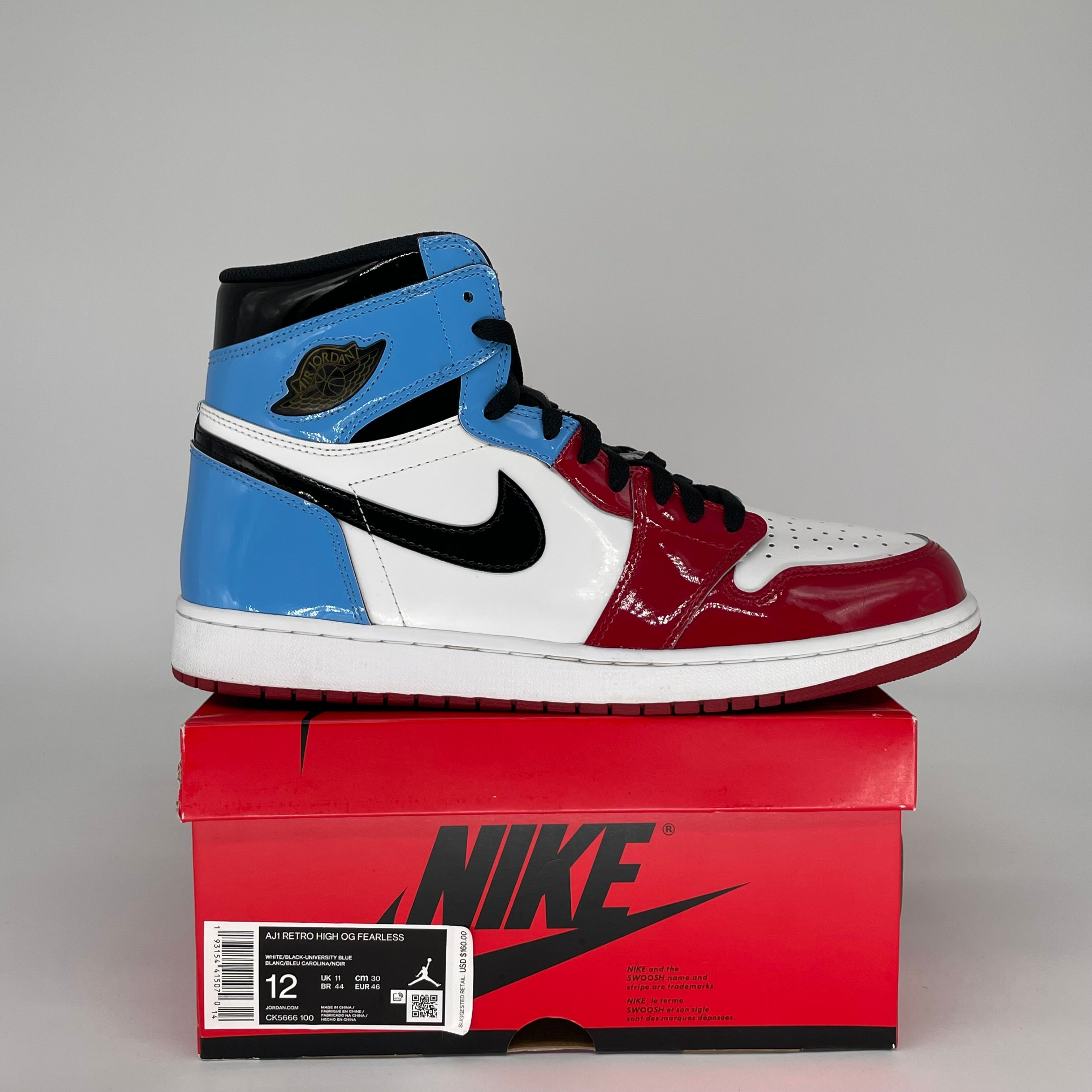 AIR JORDAN 1 FEARLESS UNC CHICAGO SIZE 12 CK5666-100