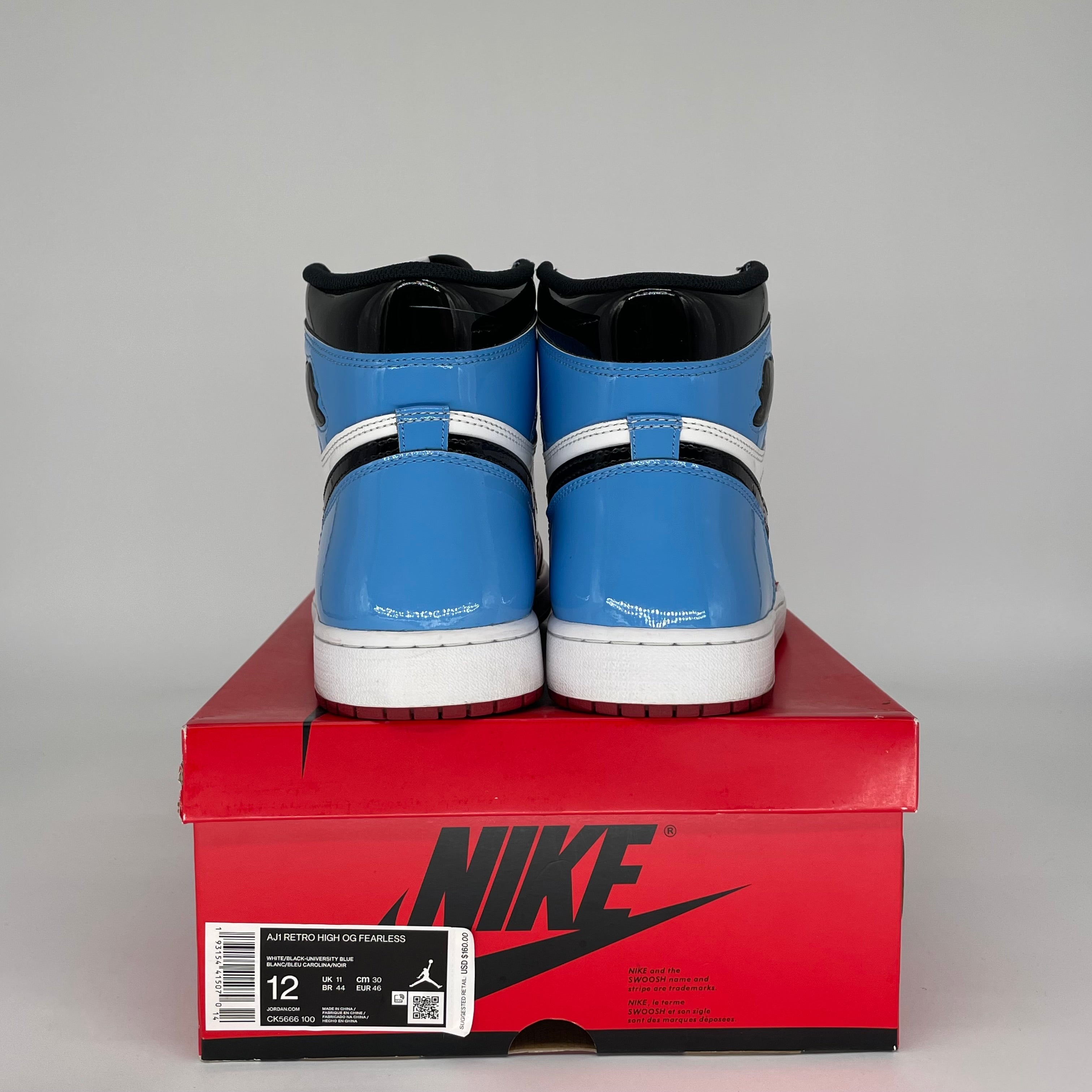 AIR JORDAN 1 FEARLESS UNC CHICAGO SIZE 12 CK5666-100