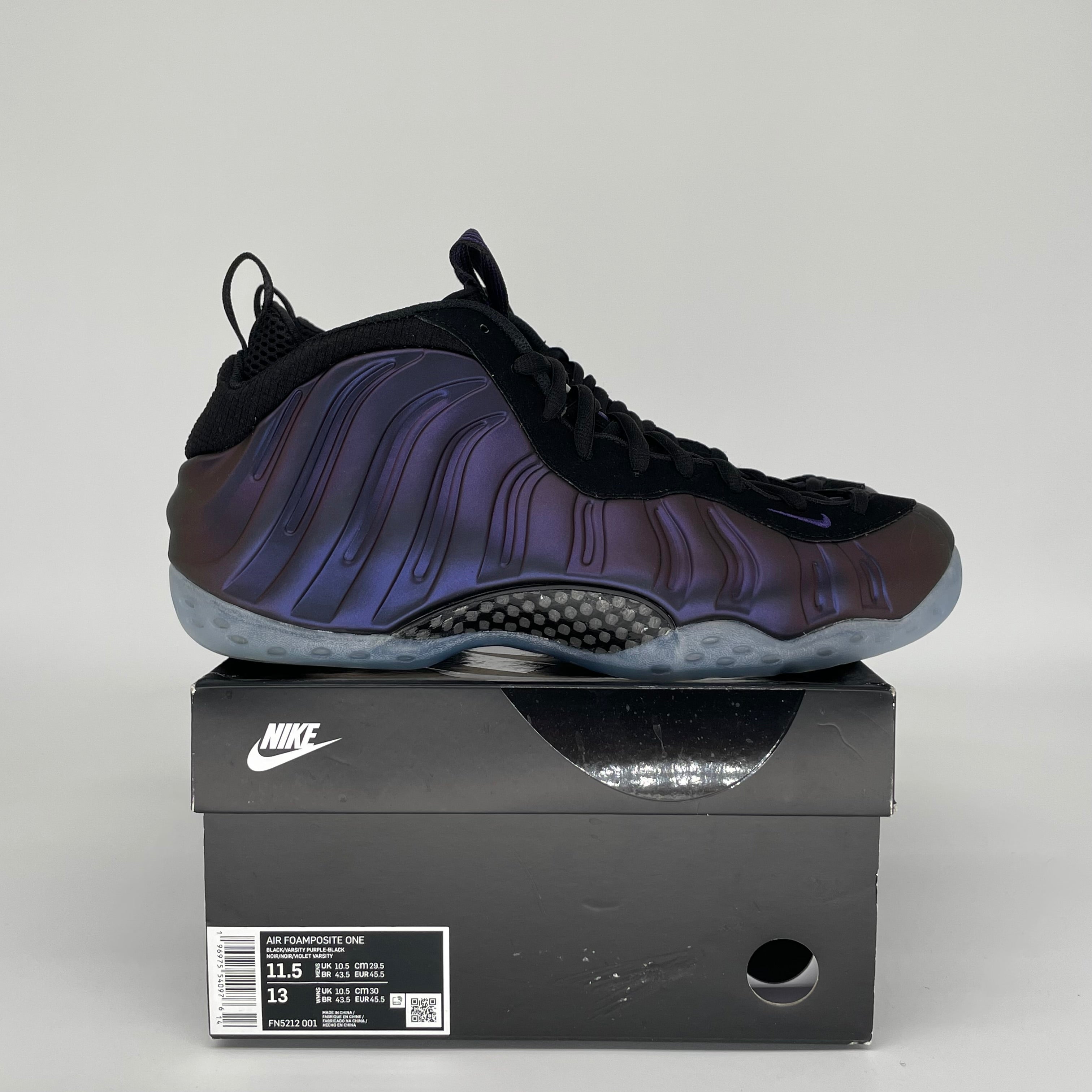 NIKE AIR FOAMPOSITE ONE EGGPLANT SIZE 11.5 FN5212-001