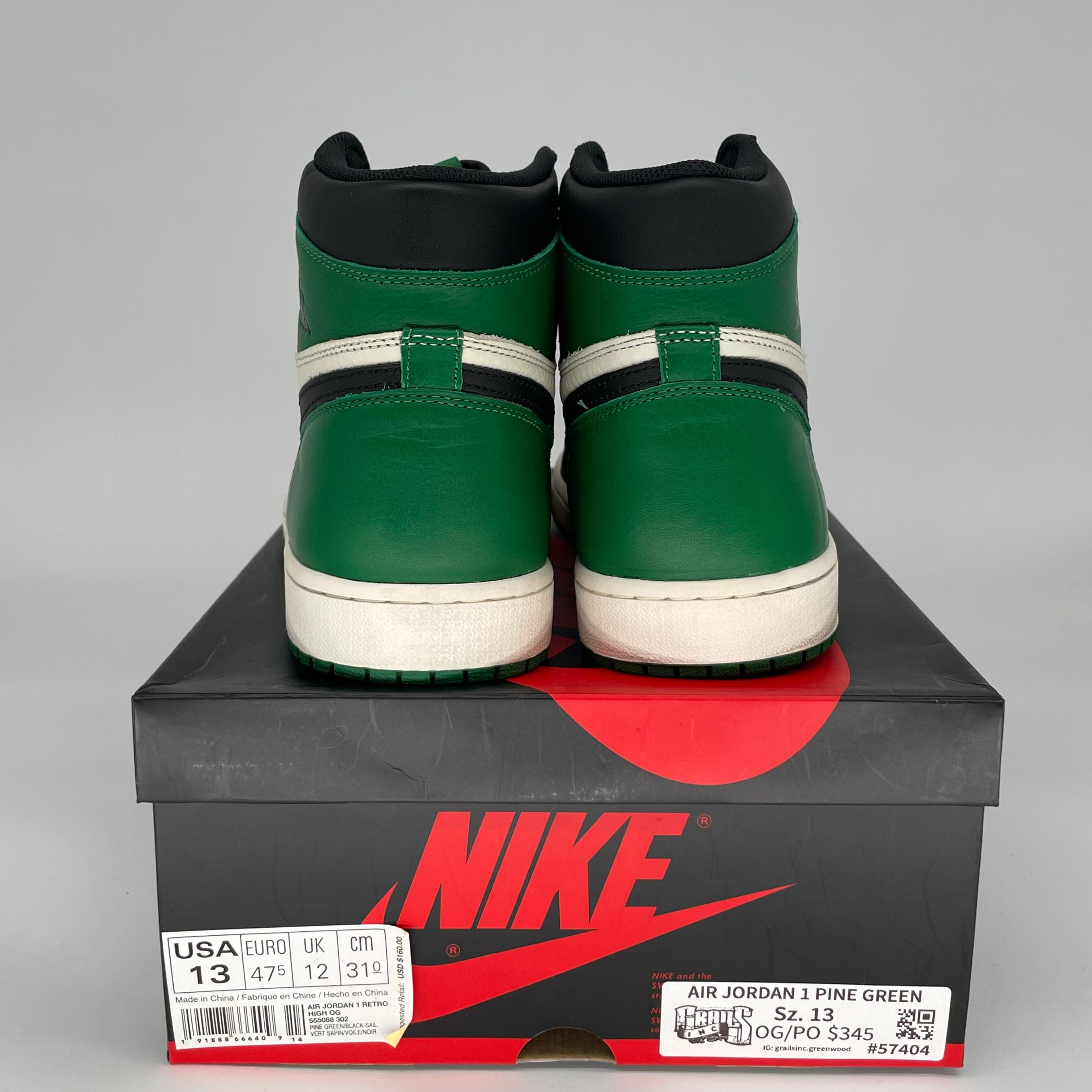 AIR JORDAN 1 PINE GREEN SIZE 13 555088-302