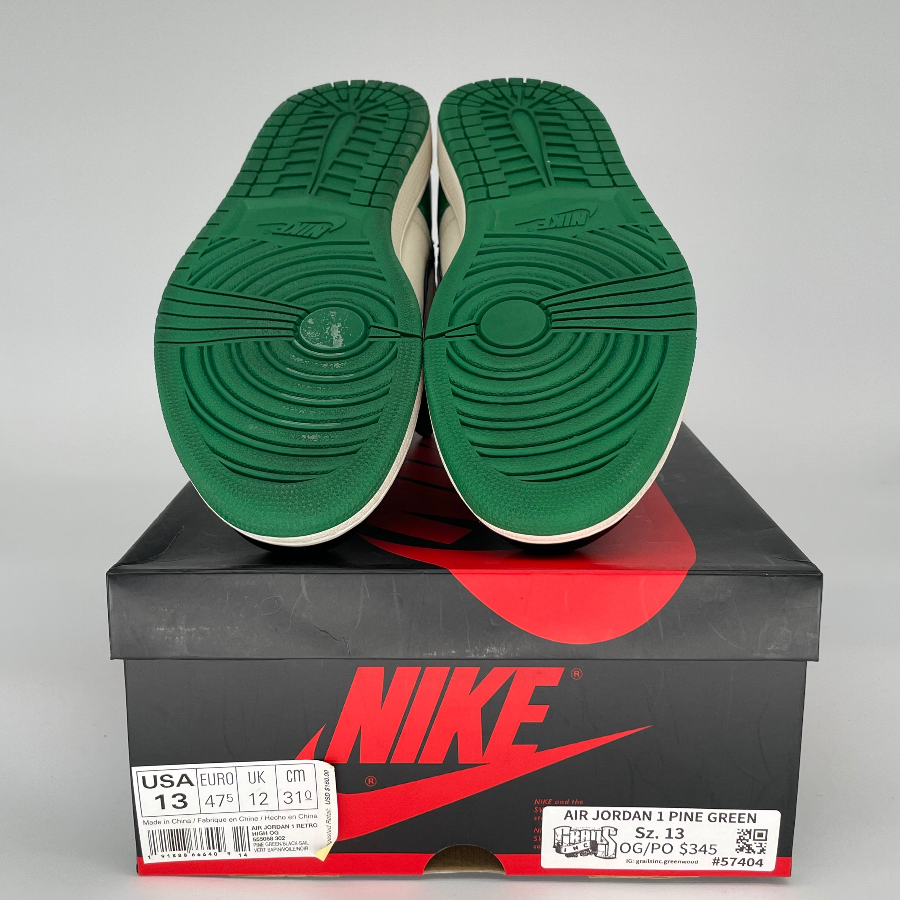 AIR JORDAN 1 PINE GREEN SIZE 13 555088-302