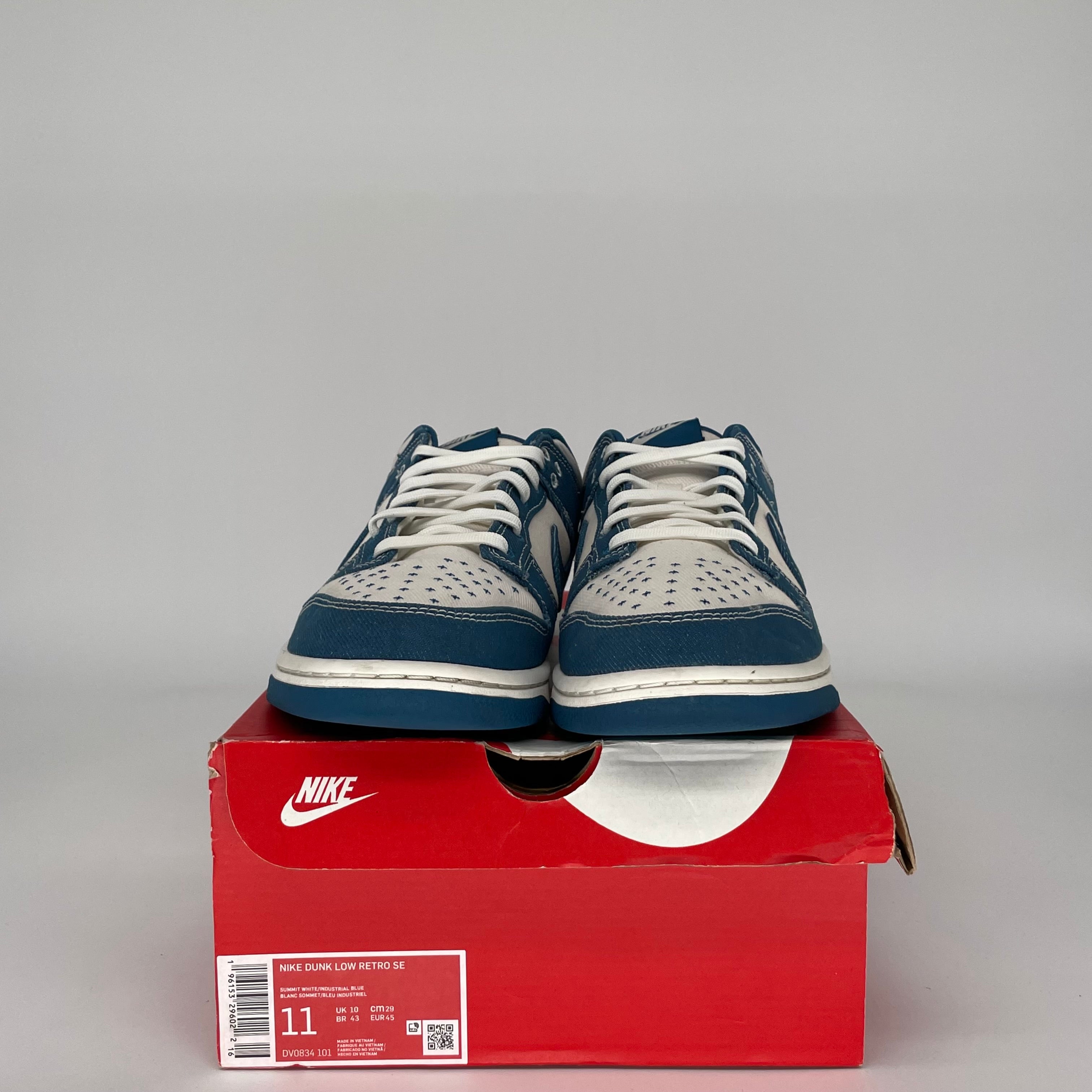 NIKE DUNK LOW INDUSTRIAL BLUE SASHIKO SIZE 11 DV0834-101