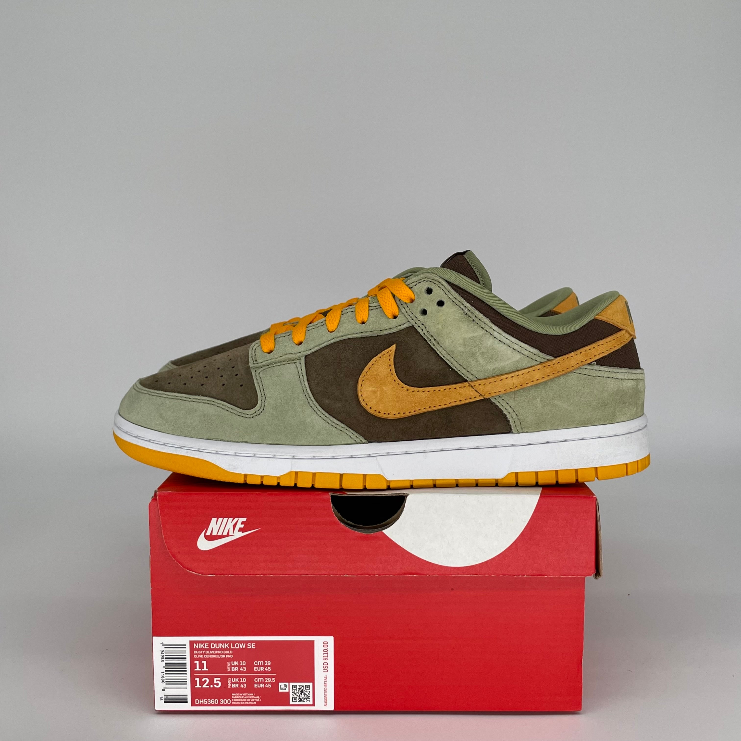 NIKE DUNK LOW DUSTY OLIVE SIZE 11 DH5360-300