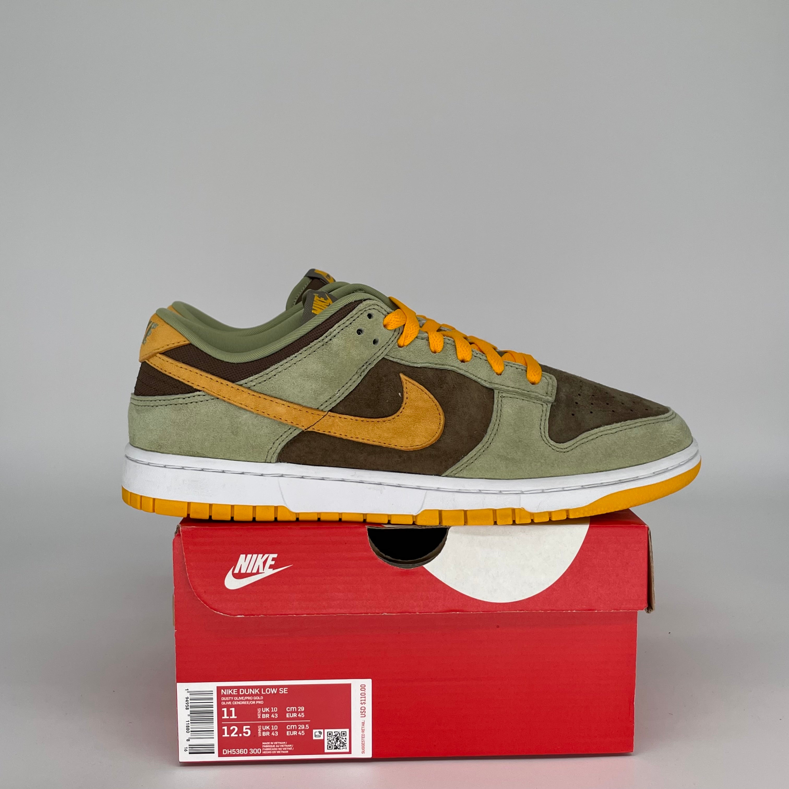 NIKE DUNK LOW DUSTY OLIVE SIZE 11 DH5360-300