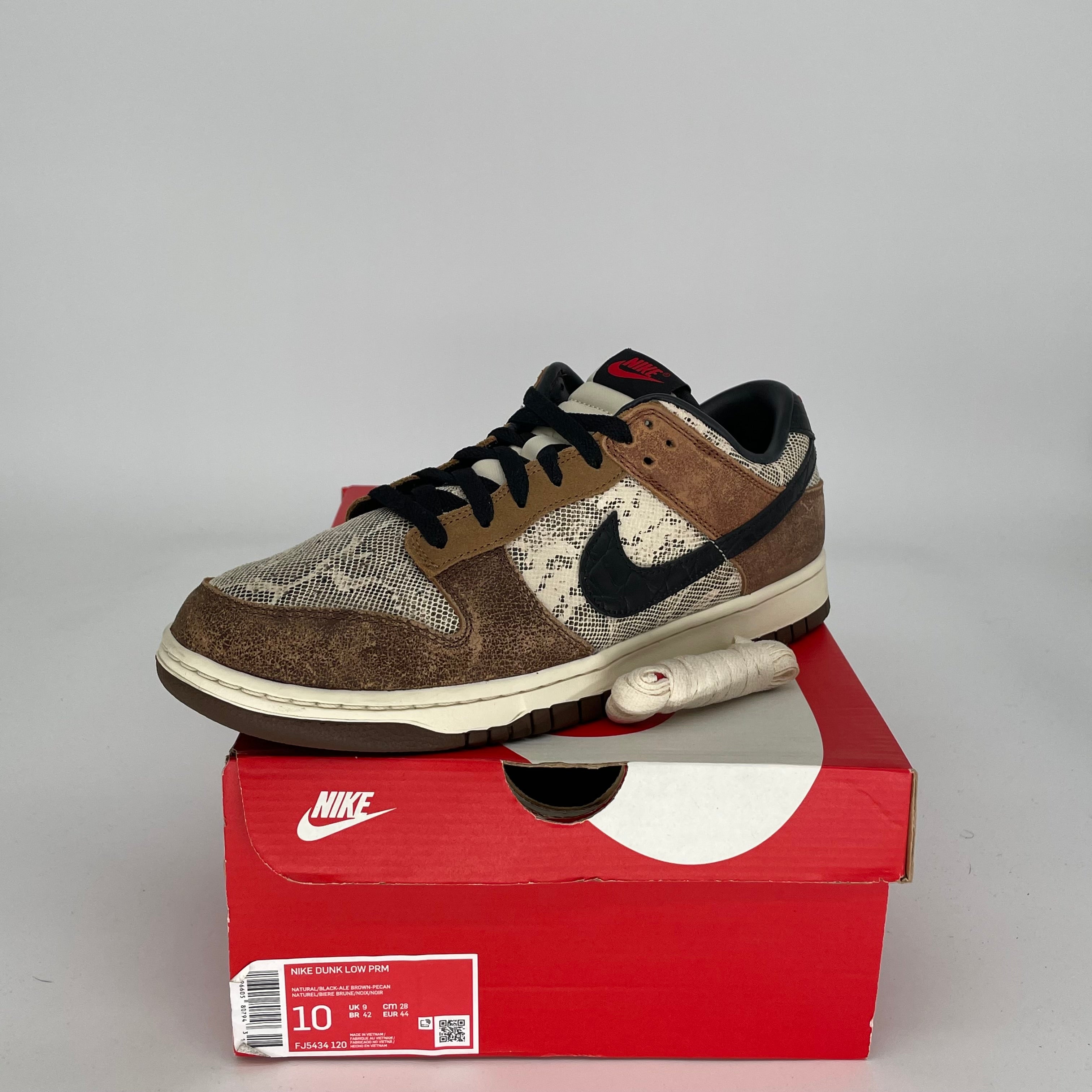 NIKE DUNK LOW CO JP BROWN SNAKESKIN SIZE 10 FJ5434-120