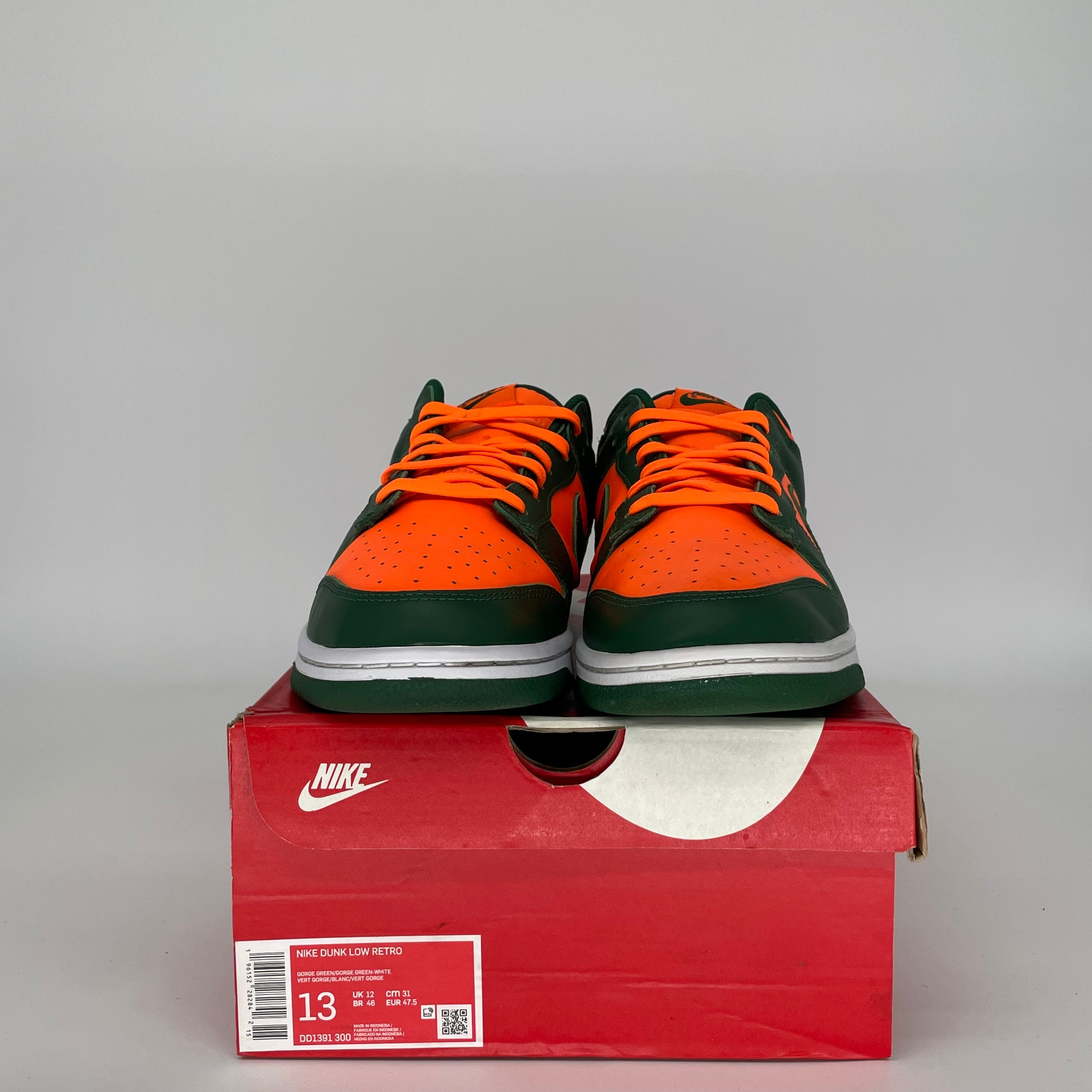 NIKE DUNK LOW MIAMI HURRICANES SIZE 13 DD1391-300